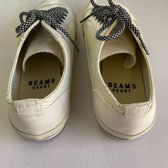 BEAMS HEART Men’s White Leather Sneakers Size M (9” to 9.5” US) - Picture 3 of 12
